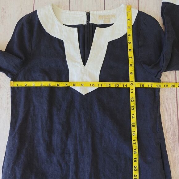 Michael Kors 3/4 sleeve linen shift dress sz M - Picture 8 of 10